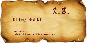 Kling Betti névjegykártya