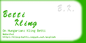 betti kling business card
